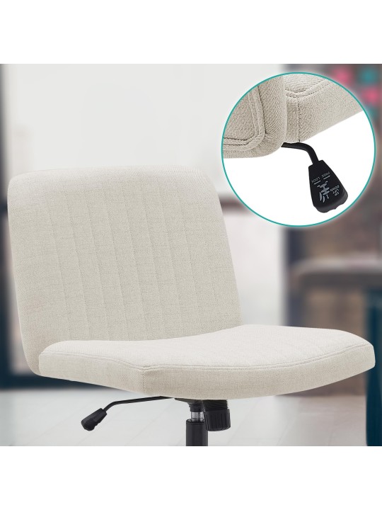 Silla de oficina Kingman tela, crema