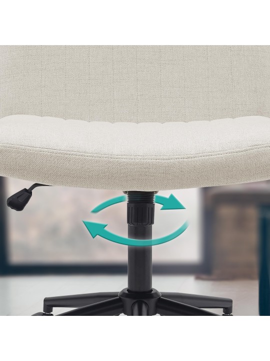 Silla de oficina Kingman tela, crema