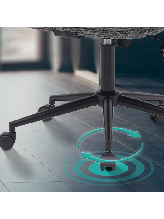 Silla de oficina Kingman tela, gris oscuro