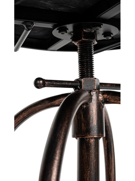 Taburete de bar Pino, madera, bronce