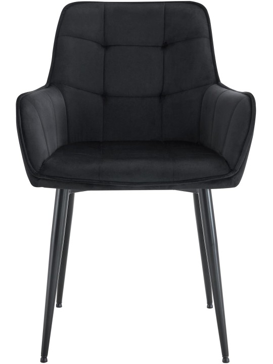 Silla de comedor Ferndale de terciopelo, negro