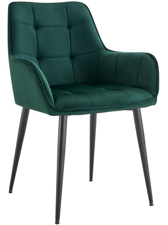 Silla de comedor Ferndale de terciopelo, verde oscuro