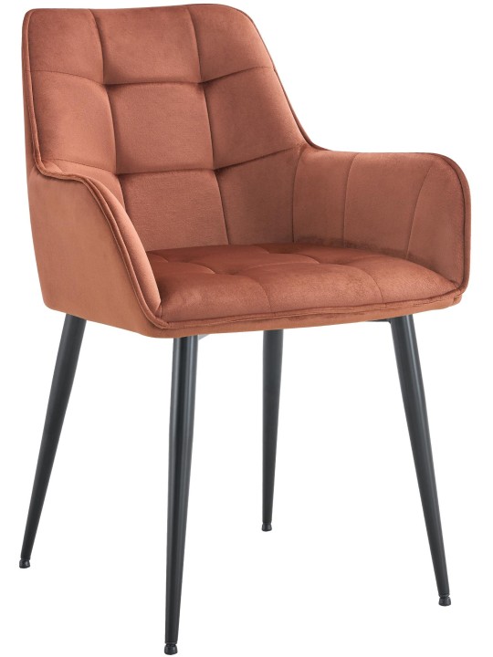 Silla de comedor Ferndale de terciopelo, marrón