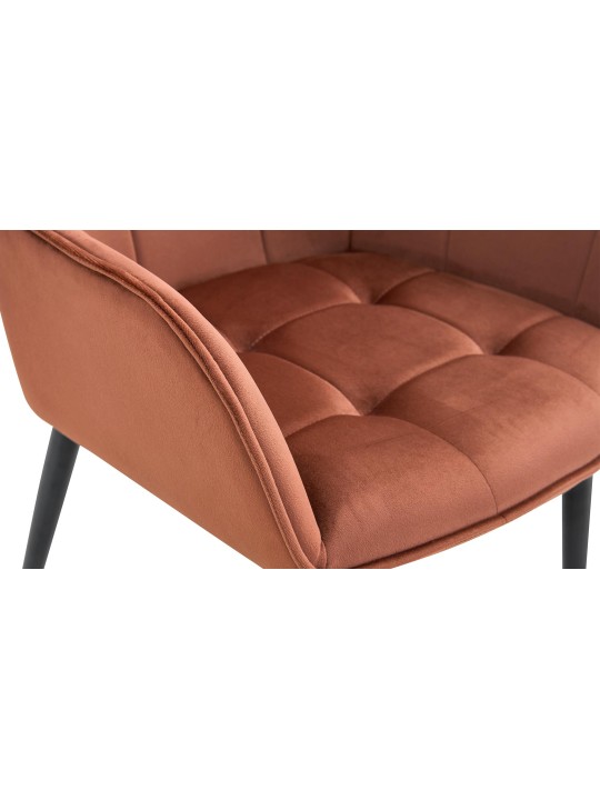 Silla de comedor Ferndale de terciopelo, marrón