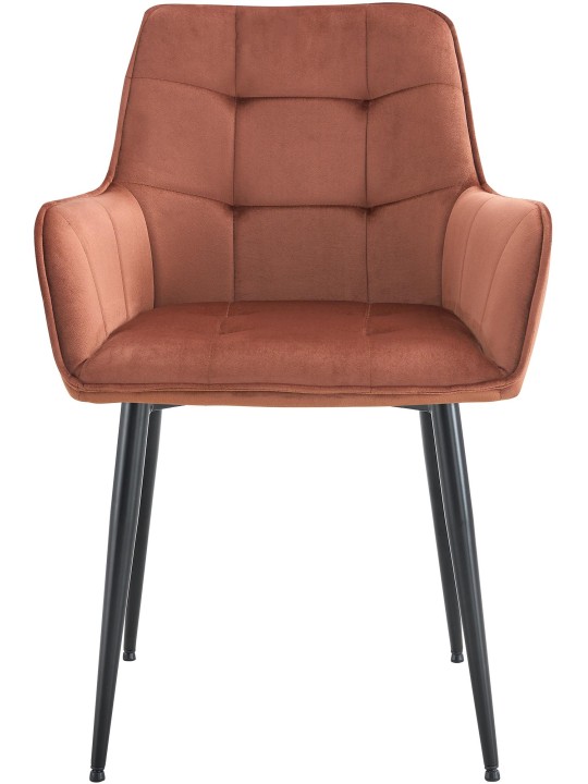 Silla de comedor Ferndale de terciopelo, marrón