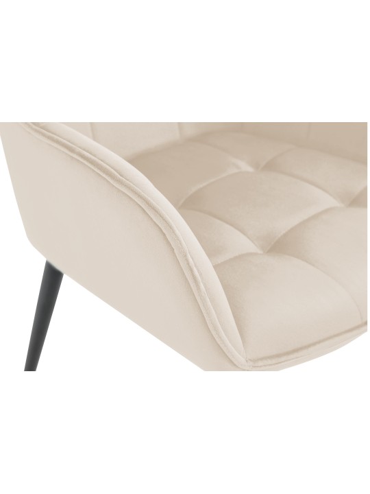 Silla de comedor Ferndale de terciopelo, crema