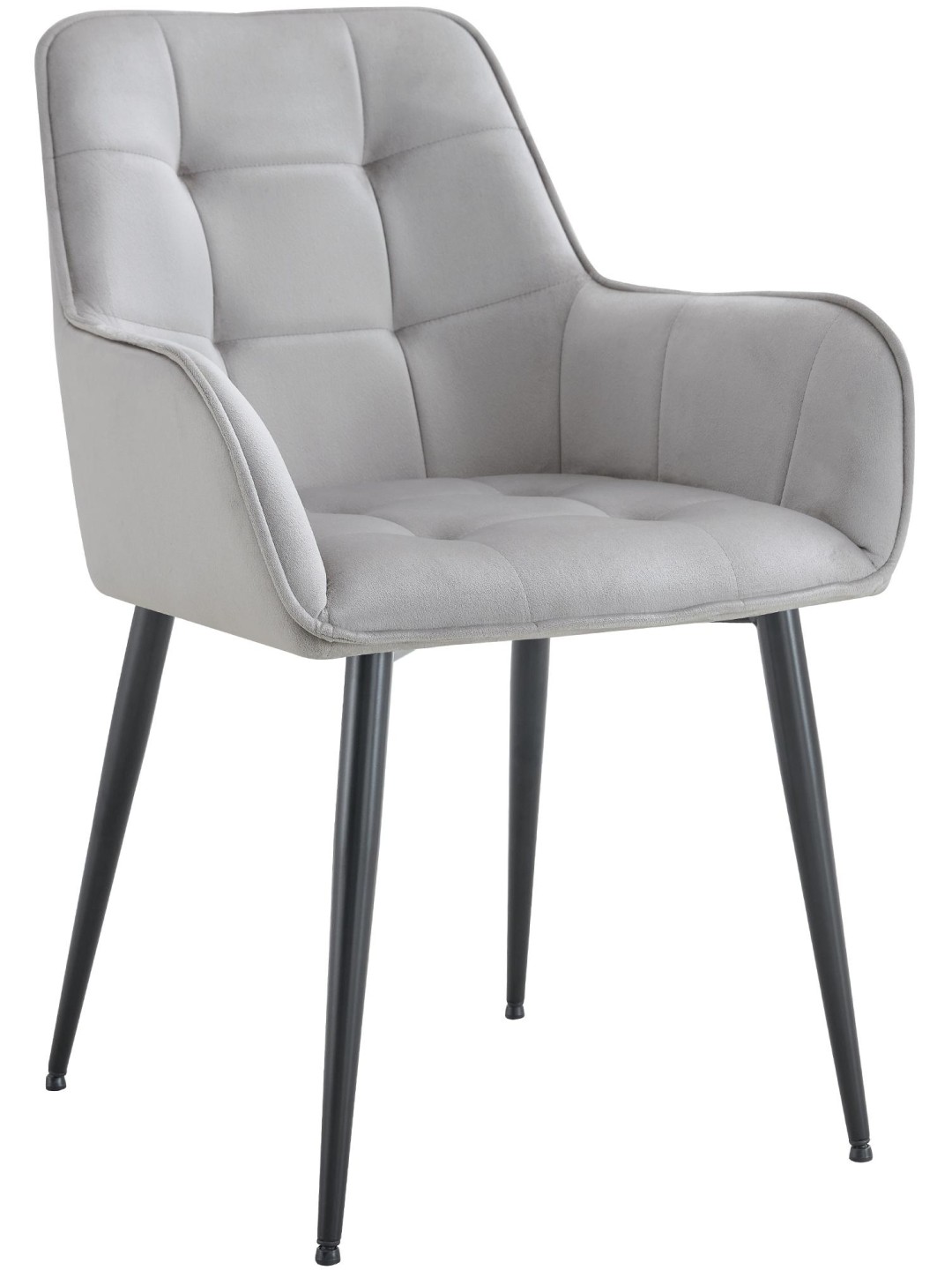 Silla de comedor Ferndale de terciopelo, gris claro