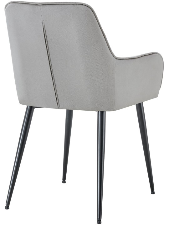 Silla de comedor Ferndale de terciopelo, gris claro