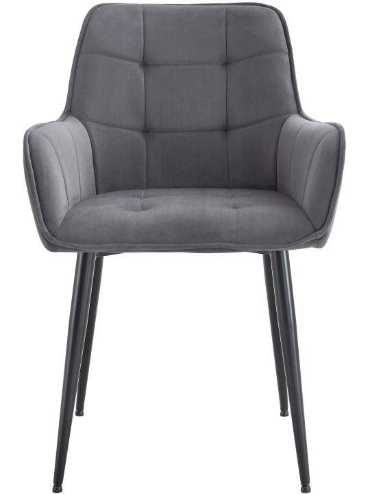 Silla de comedor Ferndale de terciopelo, gris oscuro