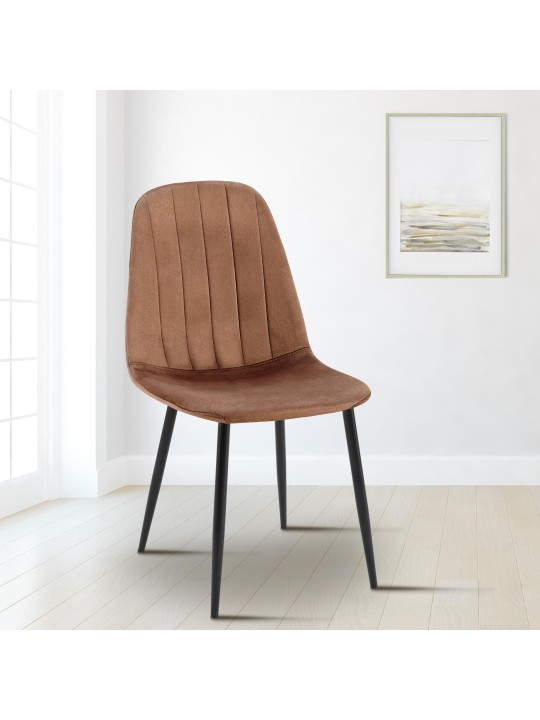 Juego de 4 sillas de comedor Baxter terciopelo, marrón