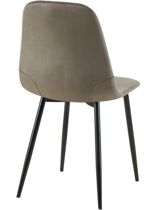 Juego de 4 sillas de comedor Baxter terciopelo, antracita