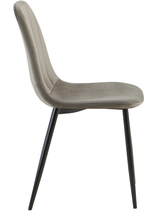 Juego de 4 sillas de comedor Baxter terciopelo, antracita