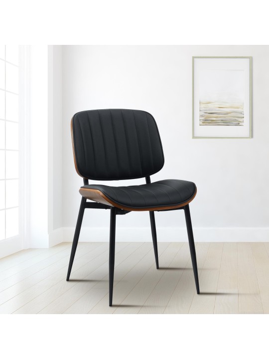 Silla de visita Tiffin de piel sintética, nogal/negro Silla de visita Tiffin de piel sintética, nogal/negro