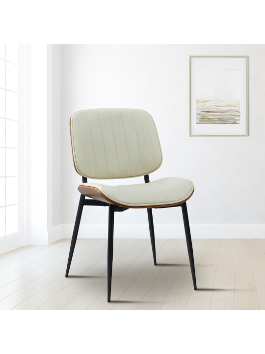 Silla de visita Tiffin de piel sintética, nogal/crema Silla de visita Tiffin de piel sintética, nogal/crema