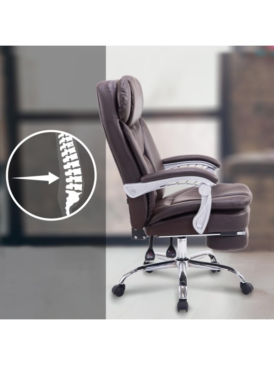 Silla de oficina XL Troy, marrón