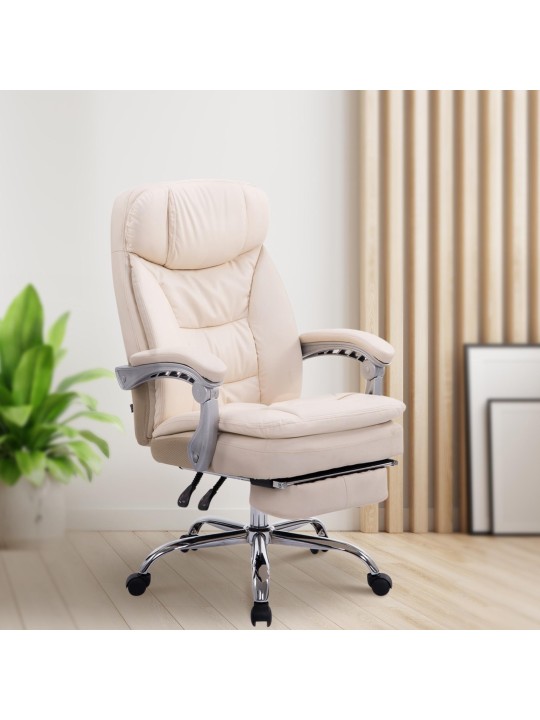 Silla de oficina XL Troy, crema