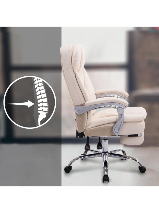 Silla de oficina XL Troy, crema