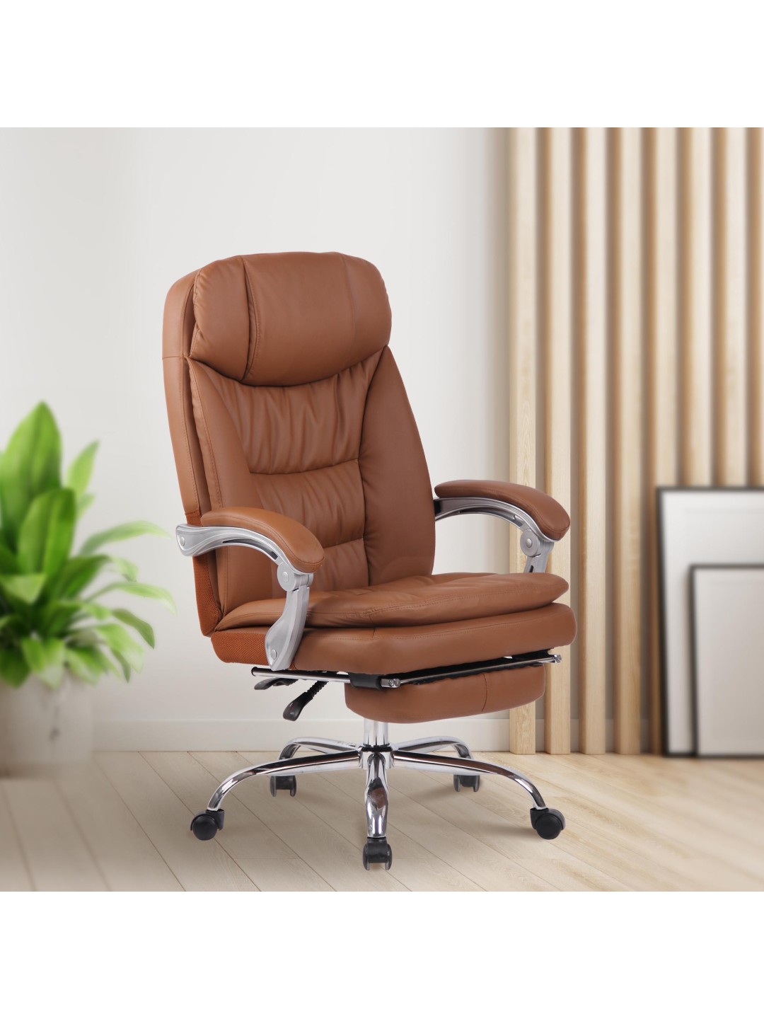 Silla de oficina XL Troy, marrón claro