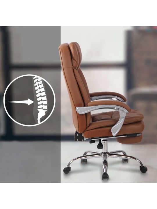 Silla de oficina XL Troy, marrón claro