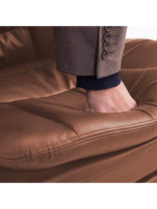 Silla de oficina XL Troy, marrón claro