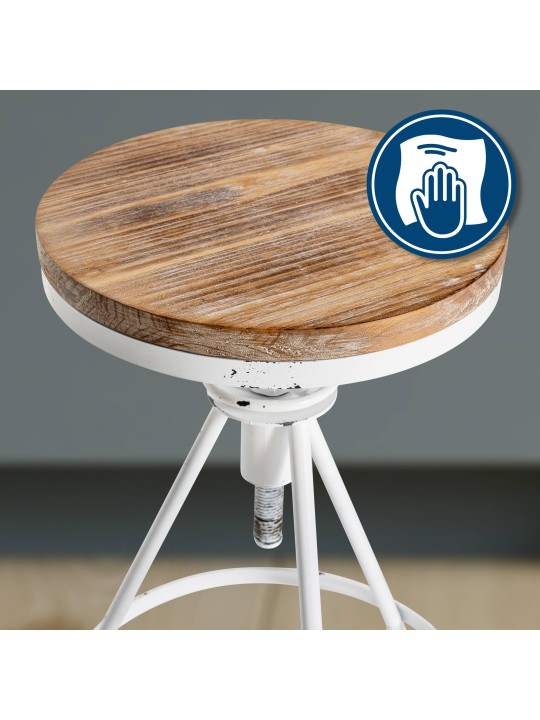 Taburete de bar Karla, blanco antiguo Taburete de bar Karla, blanco antiguo