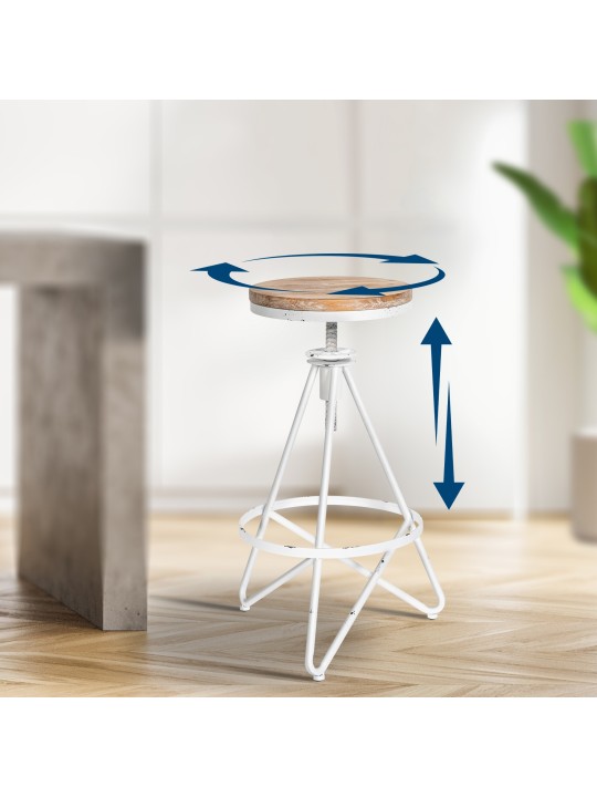 Taburete de bar Karla, blanco antiguo Taburete de bar Karla, blanco antiguo