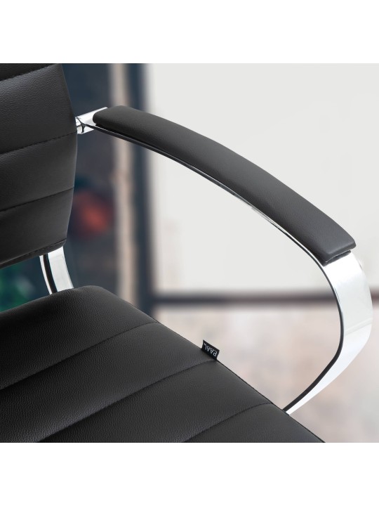 Silla de oficina Oakland cuero auténtico, negro