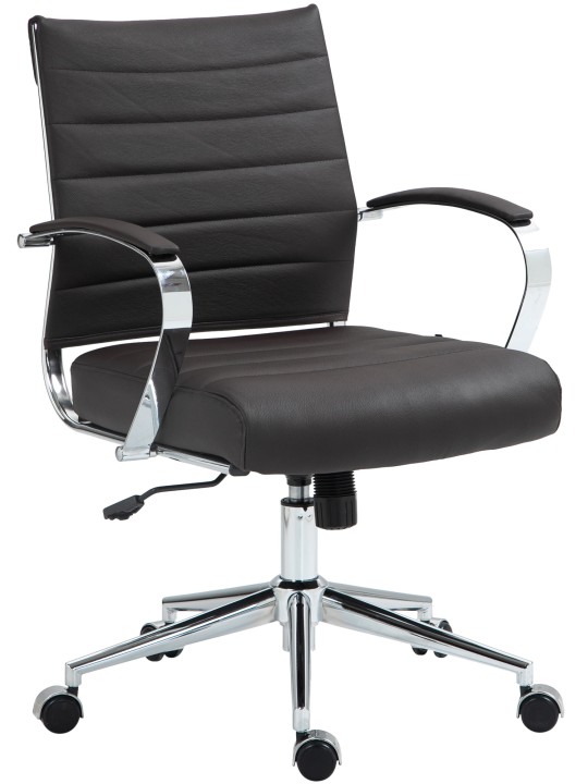 Silla de oficina Oakland cuero auténtico, marrón