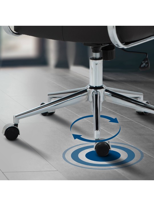 Silla de oficina Oakland cuero auténtico, marrón