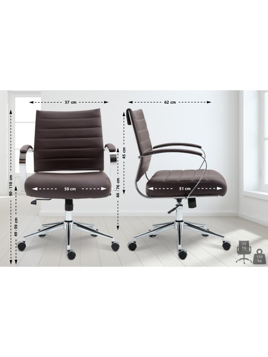 Silla de oficina Oakland polipiel, marrón