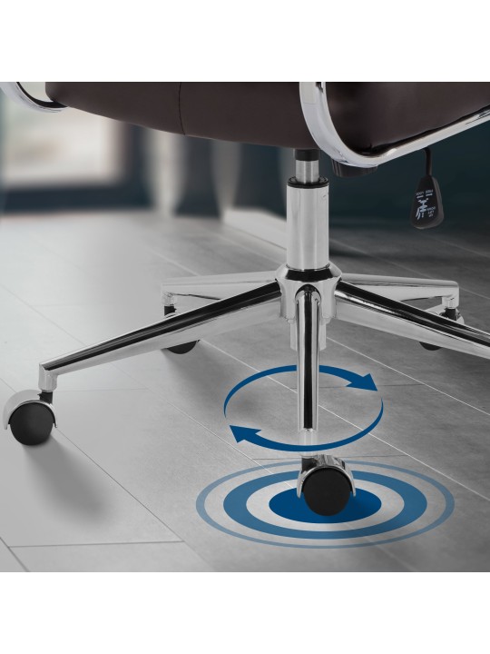 Silla de oficina Oakland polipiel, marrón