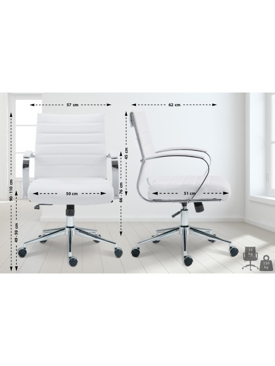 Silla de oficina Oakland polipiel, blanco