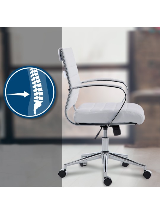 Silla de oficina Oakland polipiel, blanco