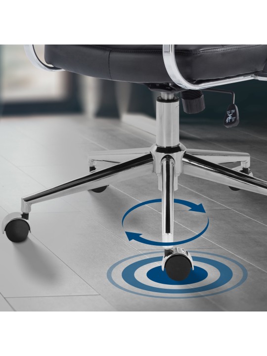 Silla de oficina Oakland polipiel, negro