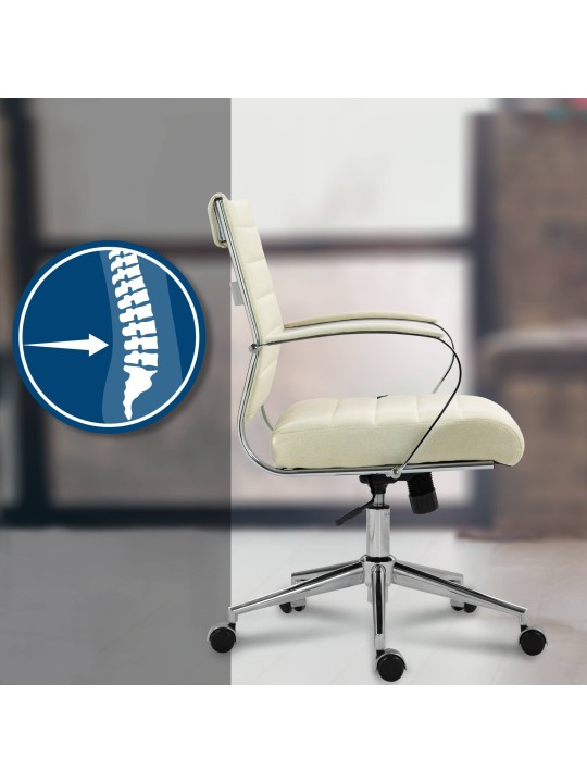 Silla de oficina Oakland tela, crema