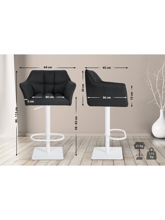 Taburete de bar Damaso W fieltro, antracita Taburete de bar Damaso W fieltro, antracita