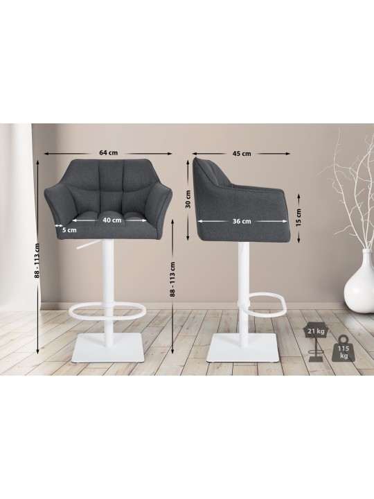 Taburete de bar Damaso W fieltro, gris Taburete de bar Damaso W fieltro, gris