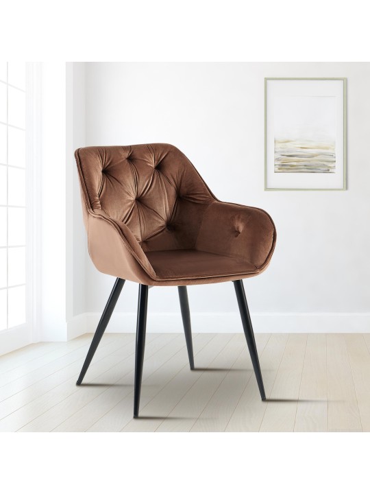 Silla de visita Cassis terciopelo, marrón Silla de visita Cassis terciopelo, marrón
