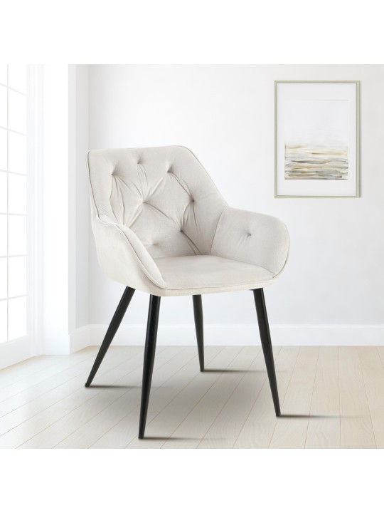 Silla de visita Cassis terciopelo, gris claro Silla de visita Cassis terciopelo, gris claro