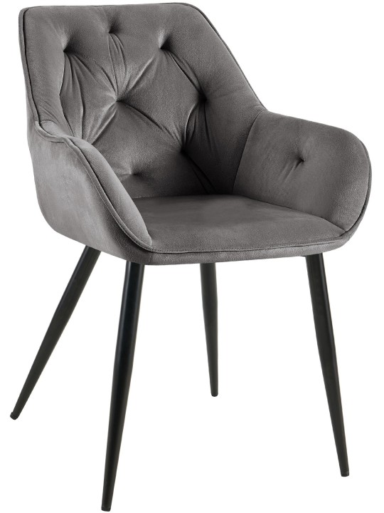 Silla de visita Cassis terciopelo, gris oscuro Silla de visita Cassis terciopelo, gris oscuro