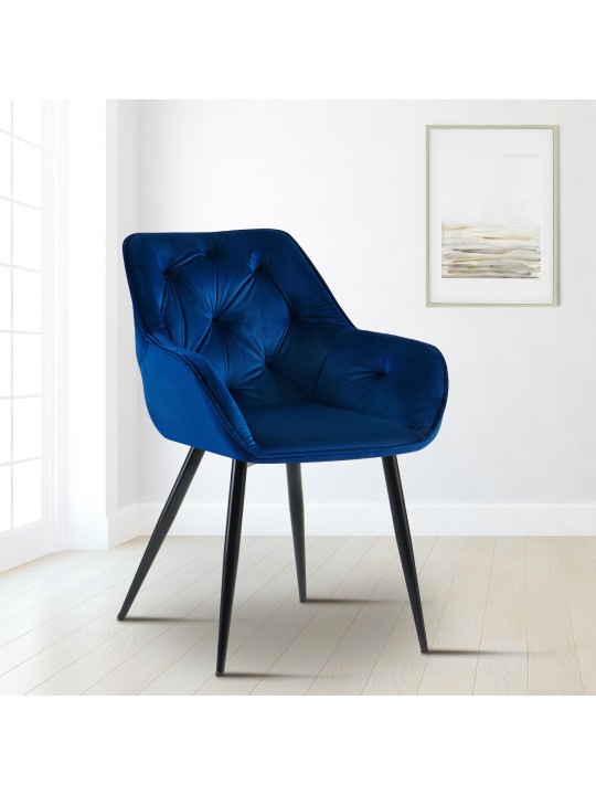 Silla de visita Cassis terciopelo, azul Silla de visita Cassis terciopelo, azul
