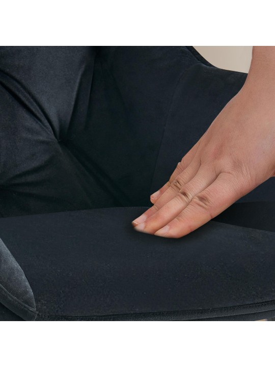 Silla de visita Cassis terciopelo, negro Silla de visita Cassis terciopelo, negro