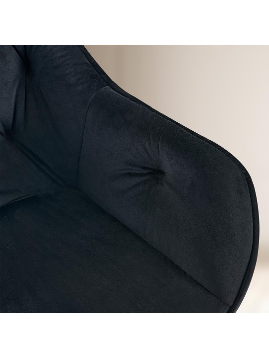 Silla de visita Cassis terciopelo, negro Silla de visita Cassis terciopelo, negro