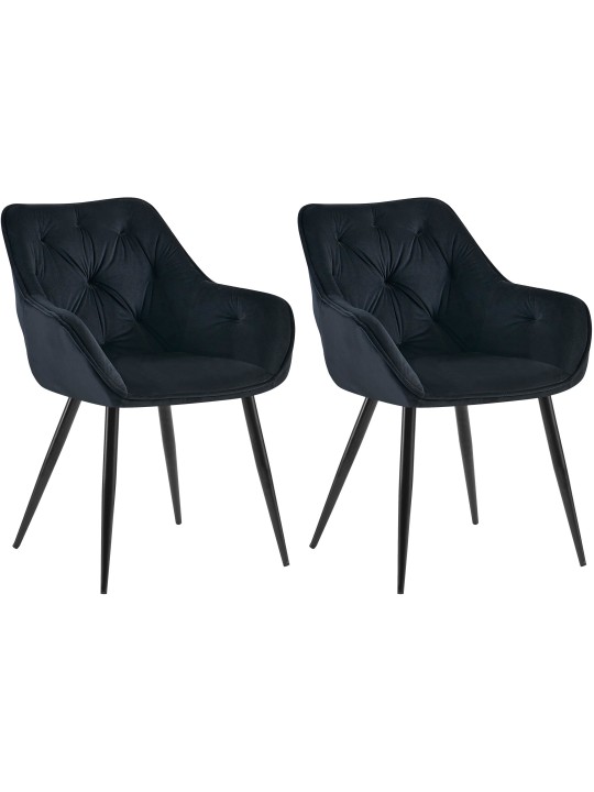 Juego de 2 sillas de comedor Cassis, negro