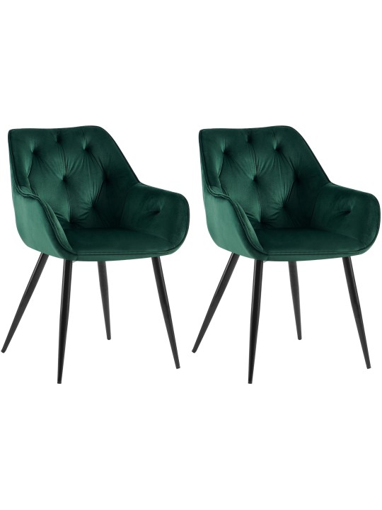 Juego de 2 sillas de comedor Cassis, verde