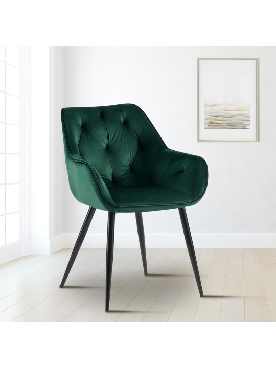 Juego de 2 sillas de comedor Cassis, verde