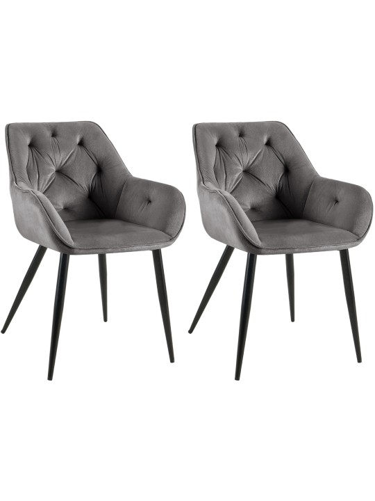 Juego de 2 sillas de comedor Cassis, gris oscuro Juego de 2 sillas de comedor Cassis, gris oscuro