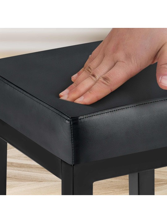 Taburete de bar Taylor B85 piel sintética, negro