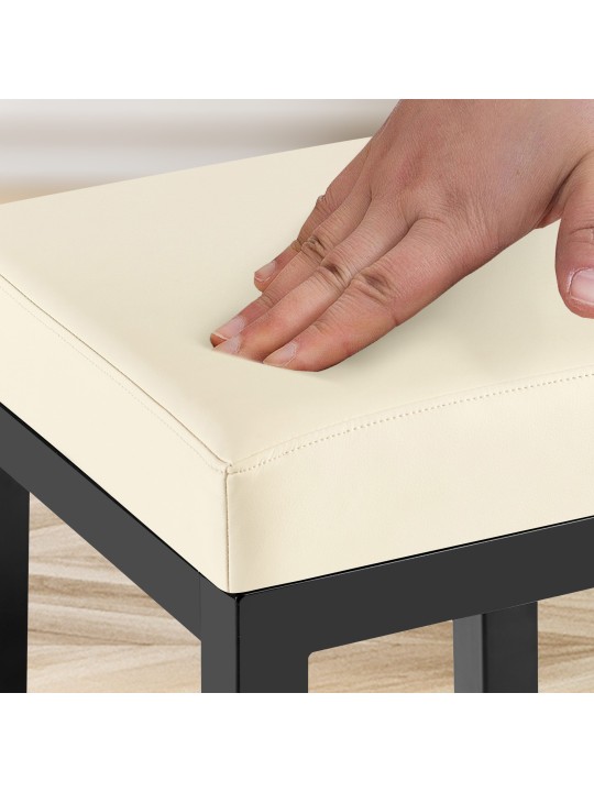 Taburete de bar Taylor B85 piel sintética, crema