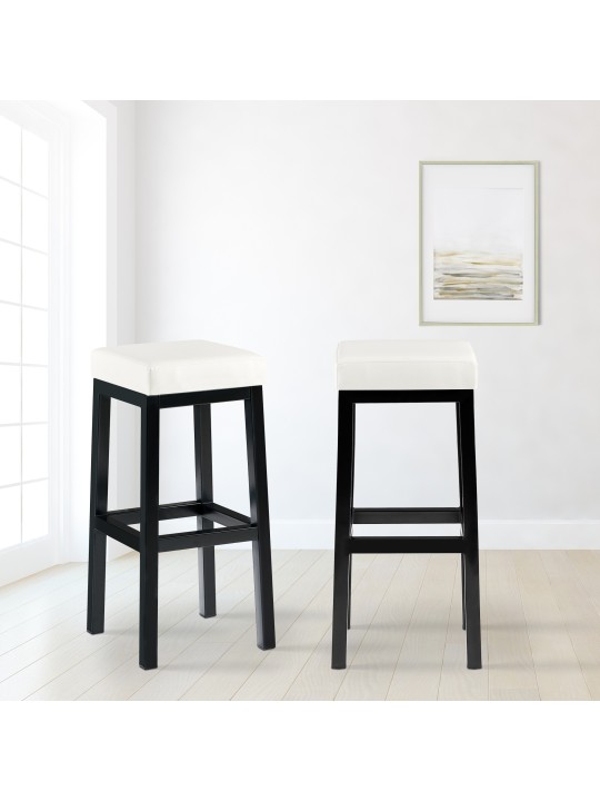 Taburete de bar Taylor B85 piel sintética, blanco Taburete de bar Taylor B85 piel sintética, blanco